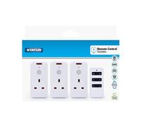 STATUS Remote Control Socket | White Remote Control Plug UK | Pack of 3 | SREMSOC3PK3