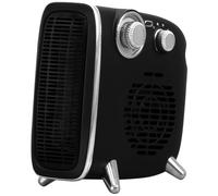 STATUS Retro Dual Position Hot & Cool Fan Heater - Black, Black,Silver/Grey