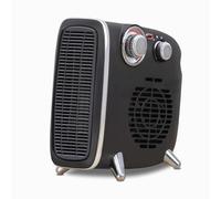 Status Retro Fan Heater, 1800W Dual Position, 2 Heat Settings with Adjustable Thermostat, Black and Chrome Finish, FH2PR-1800W1PKB6
