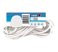 STATUS 2 Socket Extension Lead with Neon Indicator, 6m Extension Cable 13A, Power Strip for Home, Office or Events, White (S2W6MS8)