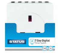 STATUS Timer Switch | 7 Day Digital Timer Light Switch | White UK Plug | S7DDT3