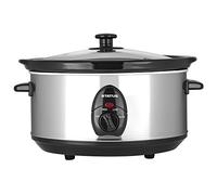 STATUS San Diego Oval Slow Cooker - 3.5 Litre, 200 W, Stainless Steel, Two Heat Settings, Removable Non-Stick Ceramic Bowl (SANDIEGO1PKB4)