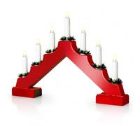 Status Schwarz Candle Bridge, Red, 7 Warm White LED Candle Lights