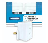 STATUS Shaver Toothbrush Adaptor 1A UK Plug, Pack of 16, BS1363-Compliant, CE Certified, White