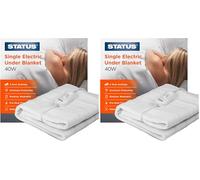 Status Single Electric Blanket | 40W 3 Heat Setting Electric Under Blanket | SEB1PKB (Pack of 2)