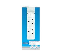 STATUS Socket Block | White 2 Gang 2 Way Double Socket | 13A Re-Wireable | SES2WB8