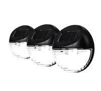Status Perth - White - LED - Solar - Black Fence Lights, 3 Pack
