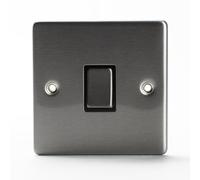 Status Stainless Steel Light Switch 1 Gang 2 Way, Screw Through, Pack of 1 (SSS1G2WLS8)