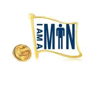 Status Status Gender Men Art Deco Fashion Golden Metal Flag Lapel Pin Badge