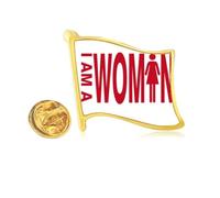 Status Status Status Women Gender Golden Metal Flag Lapel Pin Badge