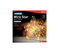 Status Steyr - 30 - Warm White - LED - Indoor Only - Battery Operated - Festive Wire Star