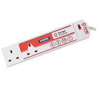 STATUS Surge-Protected 4 Socket Extension Lead, 2m Cable with Neon Power Indicator, 13A Multi-Plug Strip for Home, Office or Gaming (S4W2MSPS9)