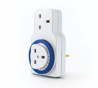 Status 24 Hour Mechanical Timer Switch with Additional Socket - White, White