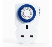 STATUS Timer Switch Mini 24 Hour Segment Timer Light Switch White UK Plug