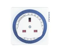 STATUS Timer Switch Square | 24 Hour Segment Timer Light Switch | White UK Plug | S24HRSQT4