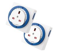 Status: Timer Switch Square | 24 Hour Segment Timer Light Switch | White UK Plug | S24HRSQT4 | Mechanical Option A (Pack of 2)