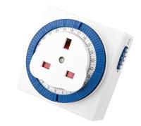 STATUS Timer Switch Square | 24 Hour Segment Timer Light Switch | White UK Plug | S24HRSQT4