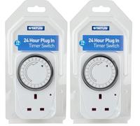 STATUS Timer Switch Standard | 24 Hour Segment Timer Light Switch | White UK Plug | S24HTX2 (Pack of 2)
