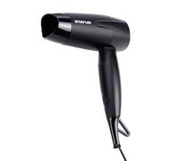 STATUS: Toulouse Black Foldable Travel Hairdryer, 2 Speeds and Concentrator Nozzle / 1200w and Dual Voltage (230V or 115V), DC Motor, TOULOUSE1PKB6