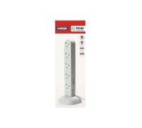 STATUS Tower Multi Plug Extension 240V 10 Gang 13A White 2m Surge SIN10SM2TSP