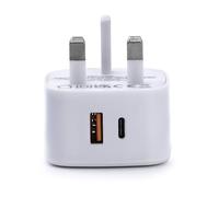 Status Twin USB A and C Fast Charging Power Adaptor, 20w, White, Pack of 1 (S2USBPLUGFW1PK10)