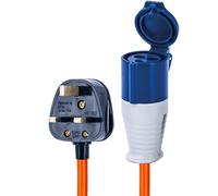 Status UK Plug to 16A Site Socket Adaptor Cable, 20cm | IP44, Weatherproof, Perfect for Camping Caravan Motorhome Campervan, 16ASTUKPLUG1PK10