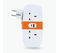 STATUS UK to EU Travel Plug Adapter with USB-A & USB-C Ports | 2 Socket Extension Cable | 1.4m Cord for European Outlets | S2W1.4MUSBEU1PK4