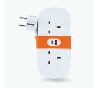 STATUS UK to EU Travel Plug Adapter with USB-A & USB-C Ports | 2 Socket Extension Cable | 1.4m Cord for European Outlets | S2W1.4MUSBEU1PK4