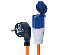 Status UK to European Plug Adaptor, 16A Site Socket, 20cm, IP44 Weatherproof - Ideal for Camping, Caravans, Motorhomes & Construction Sites (16ASTEURO1PK10)