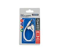 Status USB A to 30-Pin, 8-Pin or USB Micro Charge Cable, Fast Charger, 14cm Durable, 5w Fast Charging Cable, High-Speed Data Sync, White, (Pack of 1), SMLCCW1PK6