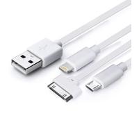 Status USB A to 30-Pin, 8-Pin or USB Micro Charge Cable, Fast Charger, 14cm Durable, 5w Fast Charging Cable, High-Speed Data Sync, White, (Pack of 1), SMLCCW1PK6