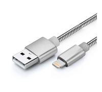 Status USB A to 8-Pin Charge Cable, 1M -High-Speed Data Sync, Silver Metal, Durable Design (Pack of 1) (AT8P1MMSL10)