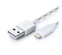 Status USB A to 8-Pin Charge Cable, 2M Durable, 5w Charging Cable, High-Speed Data Sync, Silver and White Braided, (Pack of 1), AT8P2MBRWSL10