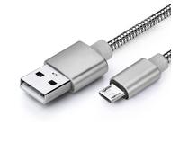 Status USB A to USB Micro Charge Cable, 1M Durable, 5w High-Speed Data Sync, Silver Metal, (Pack of 1), ATM1MMSL10