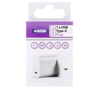Status USB C Charging Power Adaptor, 18w, White, Pack of 1 (S1USBCPLUG1PK4)