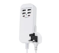 STATUS Extension USB Charging Hub | 6 x USB Charging Hub | White 4.5 amp | 1 Meter Extension Lead | A6USB1MTRWH1PKB3