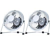Status USB Desk Fan | 4 Inch Portable Mini Fan | Single Speed Small Fan | White | SUSBWHWFAN1PKB4 (Pack of 2)