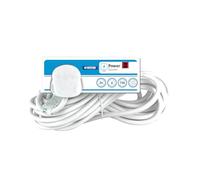 STATUS White Extension Lead, 6m Extension Cable with 2 Sockets with Neon Indicator, S2W6MS8
