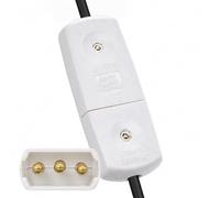 Status White Flex Connector, 10A 3 Pin Electric Cable Coupler