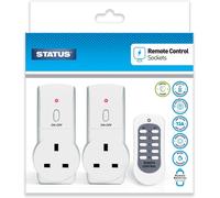 Status Wireless Plug Sockets Remote Controlled 20m Range Energy (Pack of 2)