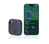 STATUS Worldwide Bluetooth Security Tracker for iPhone with Keyring, Travel Safe Smart Tag, USB-C Rechargeable, Long Battery Life, Item Locator, Black (SBWWSTAG1PK6)