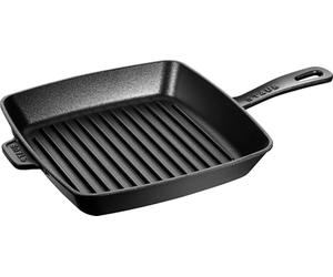 STAUB 1003305 Cast Iron Square American Grill Pan, 26 x 26 cm, Black