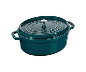 STAUB 1003842 Cast Iron Roaster/Cocotte, Oval 33 cm, 6.7 L, La Mer