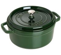 STAUB 1003977 Cast Iron Roaster/Cocotte, Round, 26 cm, 5 L, Basil/Green