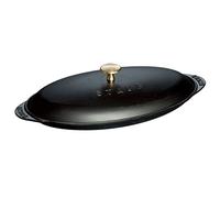 STAUB 1004024 Cast Iron Oval Fish Plate, Black, 31 cm