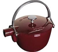 STAUB 1004034 Cast Iron Tea Pot, Grenadine Red