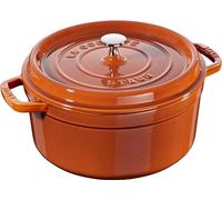STAUB 1004666 Cast Iron Roaster/Cocotte, Round, 24 cm, 3.8 L, Cinnamon