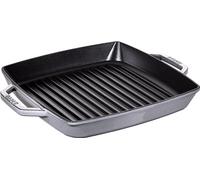 Staub Grill Pans 28 cm square Cast iron Grill pan graphite-grey