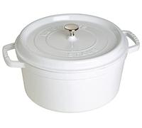 STAUB 1102802 Round Cocotte, Cast Iron Enamel, White