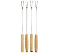STAUB 1444004 Set of 4 Short Fondue Forks, Stainless Steel, Silver, 4 Units